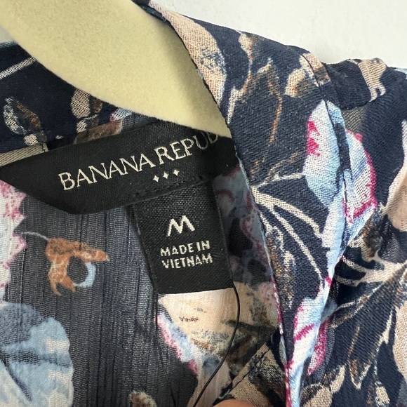 NEW Banana Republic Women's Navy Multi Floral Chiffon Midi Dress Feminine Boho - Picture 12 of 15